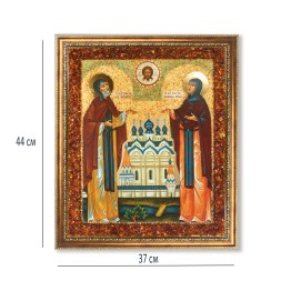 Икона &quot;св.Петр и Феврония&quot; с Янтарем (рост)