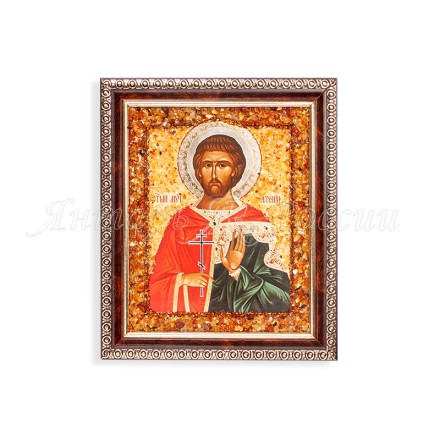 Икона &quot;св.Евгений&quot; с Янтарем купить